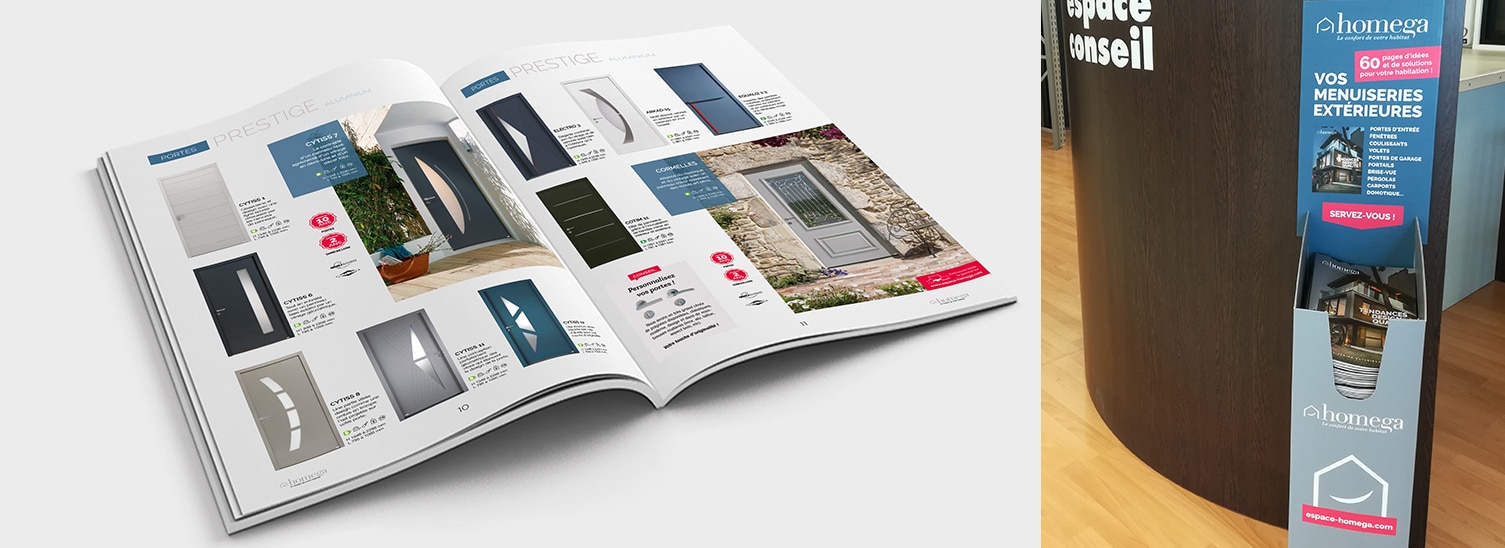 HOMEGA : Définition d’un nouveau positionnement résolument design et création des outils de lancement et promotion print et digitaux - Agence Linéal