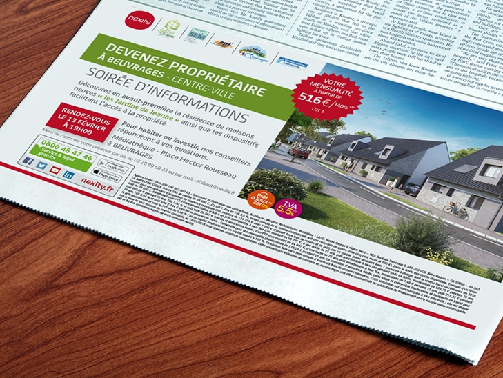 NEXITY : Campagne de lancement de programme de commercialisation immobilier - Agence Linéal